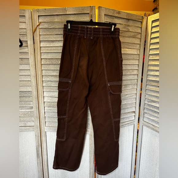 HESPERUS Brown Cargo Pants Elastic Waist Women’s Small Juniors Petites - Picture 4 of 12
